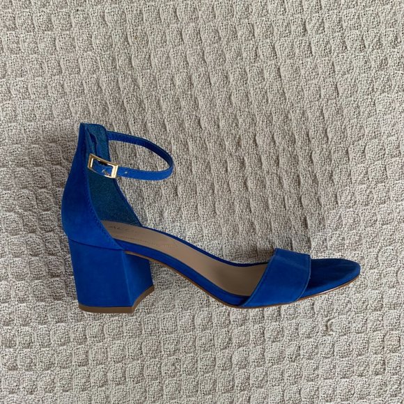 Electric Blue Aldo Villarosa Block Heeled Sandals - Picture 3 of 9
